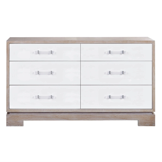 media image for 6 drawer chest with acrylic nickel hardware in various colors 1 243