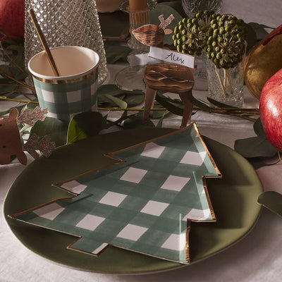 product image of green gingham partyware by meri meri mm 225288 1 590