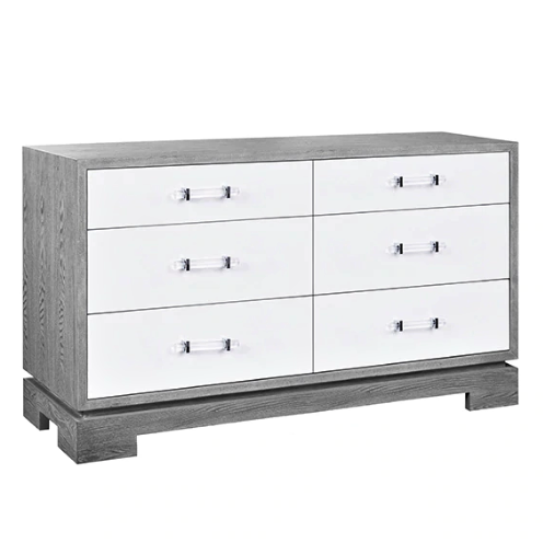 media image for 6 drawer chest with acrylic nickel hardware in various colors 3 261