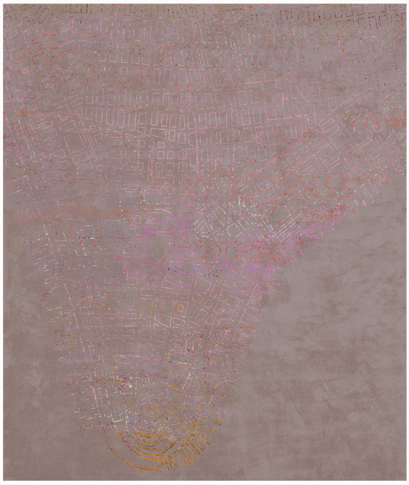 media image for Lower Manhattan Neon Edit Hand Knotted Rug in Assorted Colors design by Second Studio 284