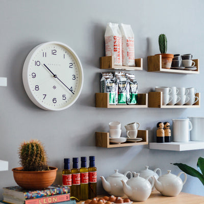 product image for number three echo clock in pebble white design by newgate 4 82