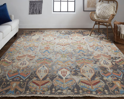 product image for pierson nomadic hand knotted charcoal multi rug by bd fine leyr0563chlmltj55 7 80