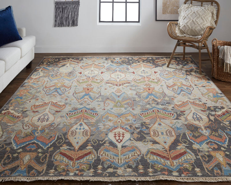 media image for pierson nomadic hand knotted charcoal multi rug by bd fine leyr0563chlmltj55 7 262