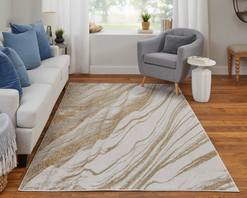 media image for Tripoli Abstract Ivory/Taupe/Gold Rug 8 257