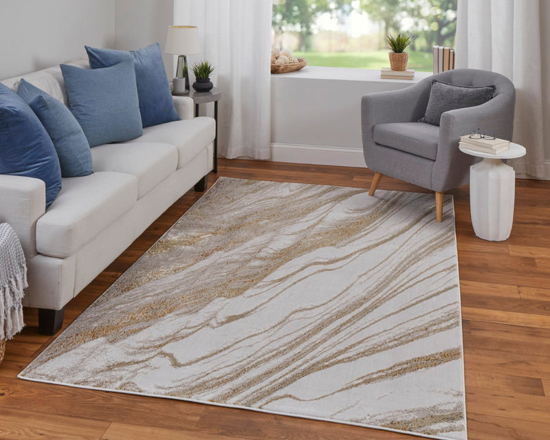 media image for Tripoli Abstract Ivory/Taupe/Gold Rug 9 267