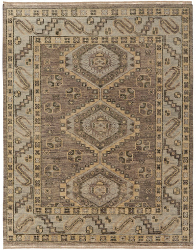 product image for foxboro traditional diamond hand knotted brown gray rug by bd fine filr6943brngryh00 1 14