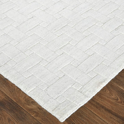 product image for Tatem Hand Woven Linear White Rug 4 84