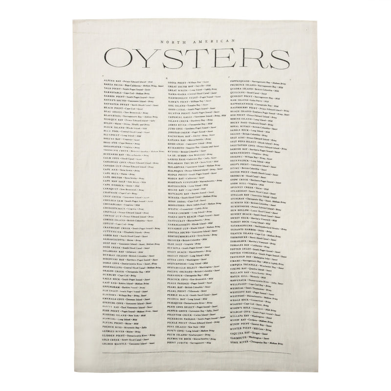 media image for oyster list tea towel in oyster white design by sir madam 1 276