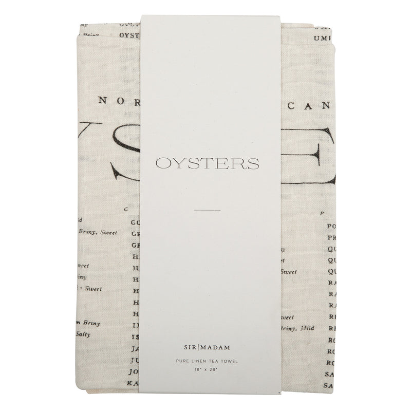 media image for oyster list tea towel in oyster white design by sir madam 2 210