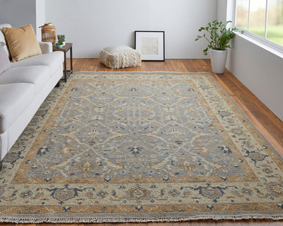 product image for Aleska Oriental Gray/Gold Rug 7 14