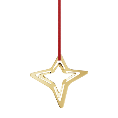 product image for ornament four point star gold 2 17