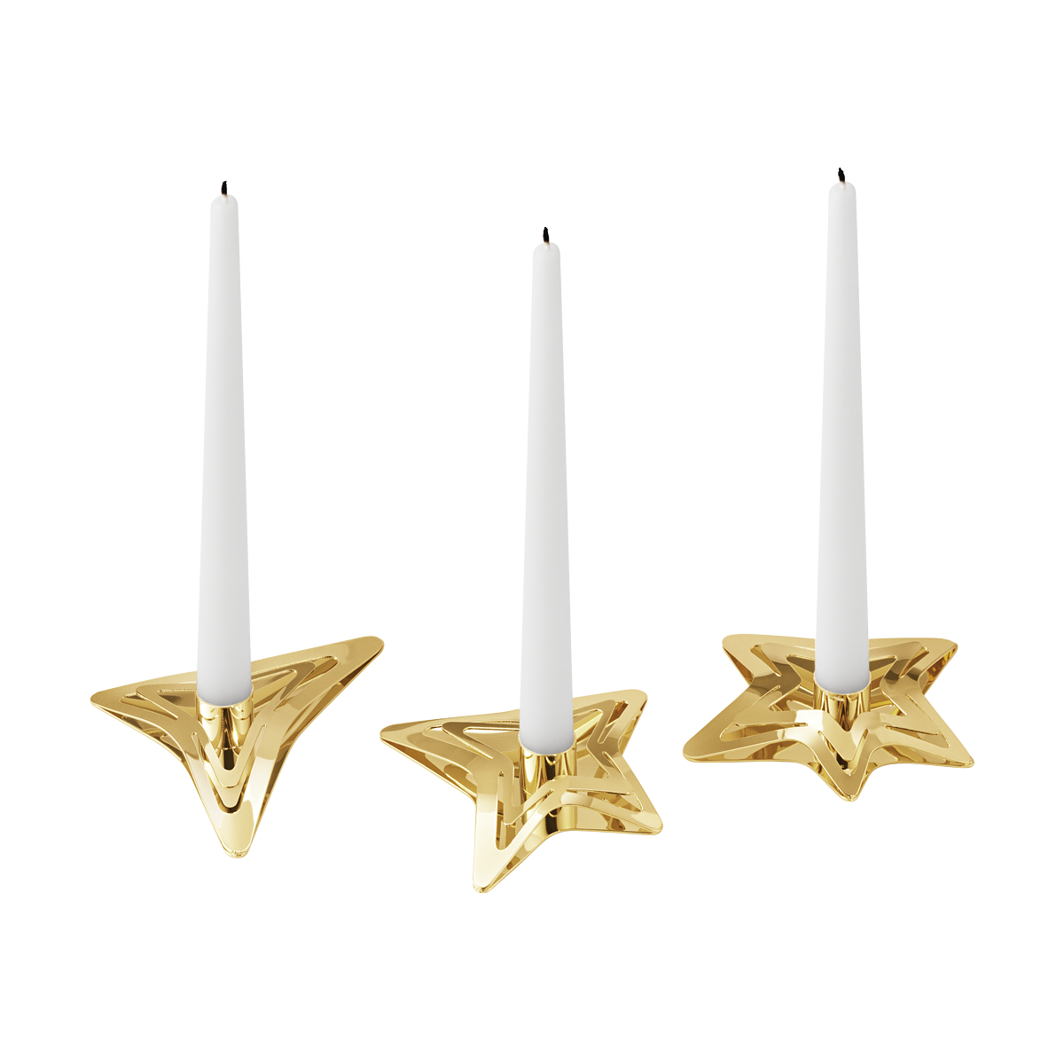 Shop Christmas Candle Holders, 3 pcs Gold Burke Decor