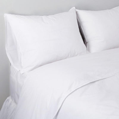 product image for Parker Cotton Percale Duvet Set in White design by Pom Pom at Home 24