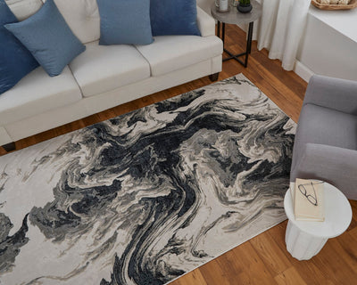product image for Orin Abstract Ivory/Black/Taupe Rug 9 70