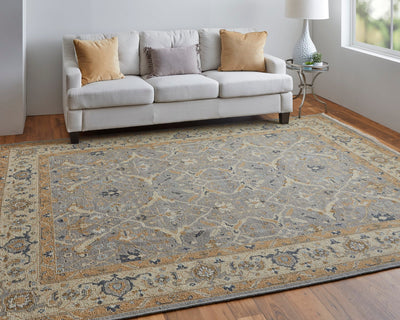product image for Aleska Oriental Gray/Gold Rug 9 21