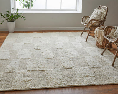 product image for saena checkered contemporary hand woven ivory beige rug by bd fine ashr8907ivybgep00 9 47