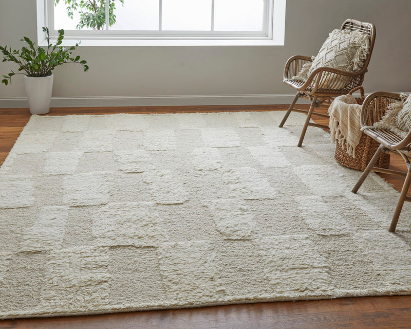 media image for saena checkered contemporary hand woven ivory beige rug by bd fine ashr8907ivybgep00 9 262