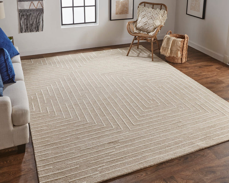 media image for fenner hand tufted beige ivory rug by thom filicia x feizy t10t8003bgeivyj00 7 217