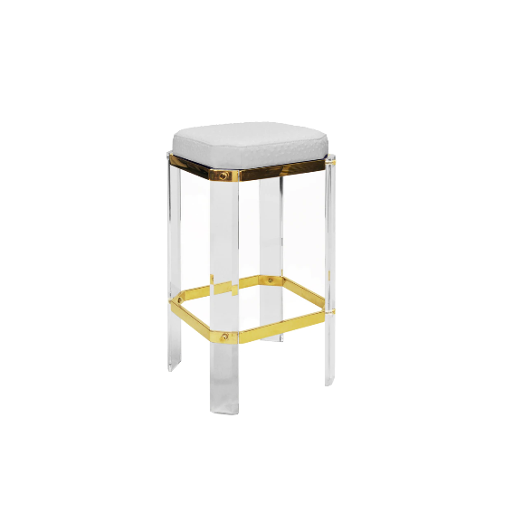 media image for acrylic counter stool with brass accents in various colors 2 291