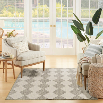 product image for Positano Indoor Outdoor Light Grey Geometric Rug By Nourison Nsn 099446938473 9 50
