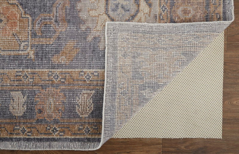 media image for Tierney Hand-Knotted Ornamental Stone Blue/Apricot Tan Rug 5 281