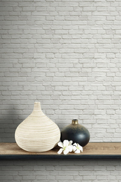 product image for Brick Peel & Stick Wallpaper in White 74