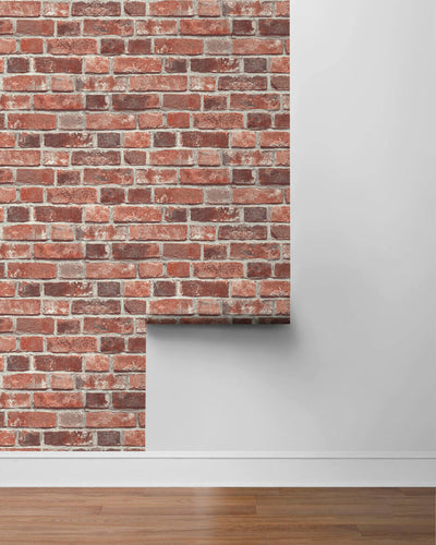 product image for Brick Peel & Stick Wallpaper in Red 5