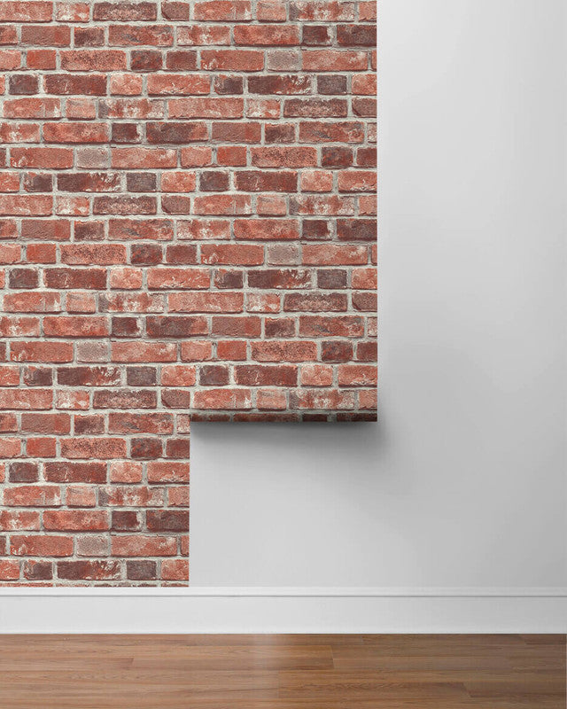 media image for Brick Peel & Stick Wallpaper in Red 236