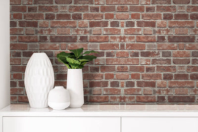 product image for Brick Peel & Stick Wallpaper in Red 35