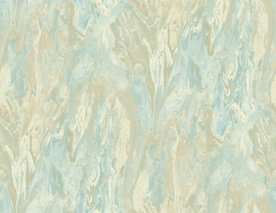 product image of Veined Marble Wallpaper in Beige & Aquamarine 578