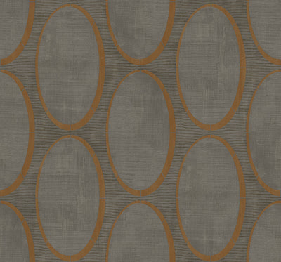 product image for Metallic Circles Wallpaper in Charcoal & Brown 17
