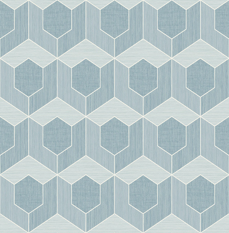 media image for 3D Hexagon Wallpaper in Blue 272