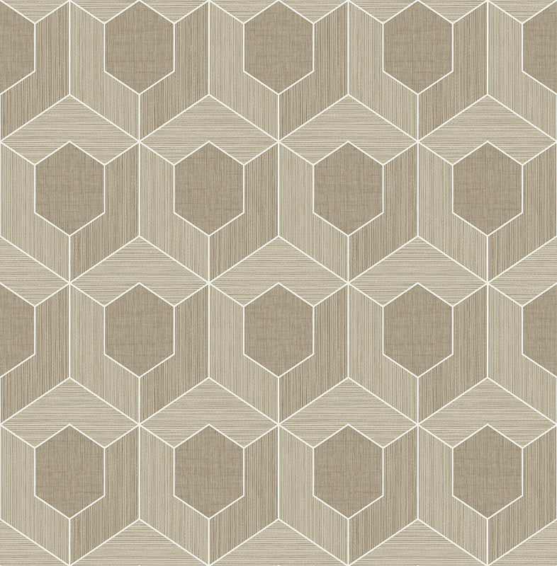 media image for 3D Hexagon Wallpaper in Brown 270