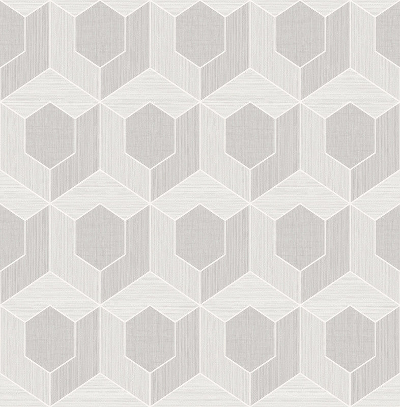 media image for 3D Hexagon Wallpaper in Soft Grey 222