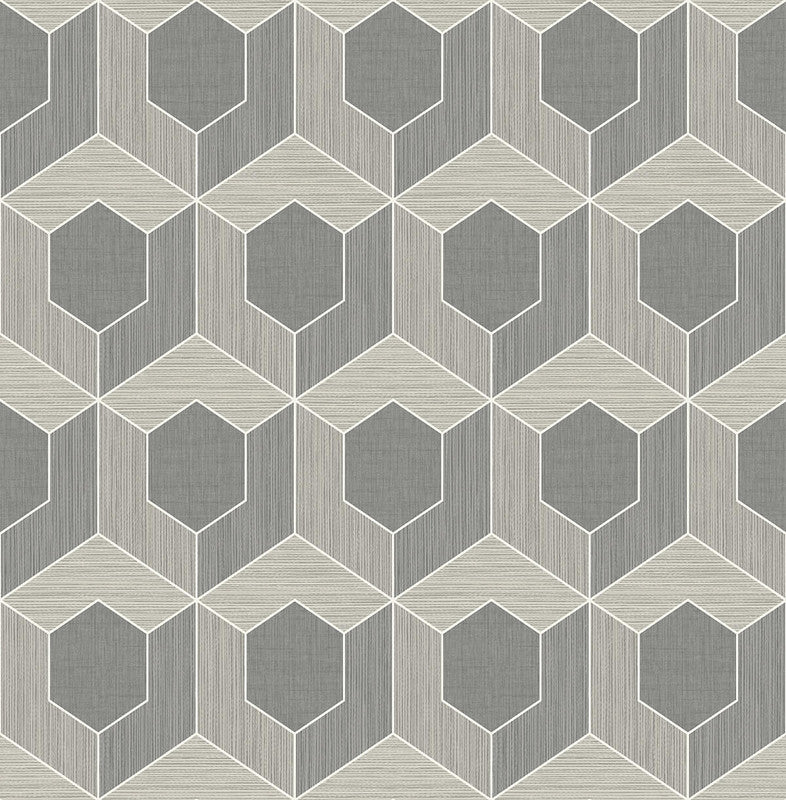 media image for 3D Hexagon Wallpaper in Dark Grey 263