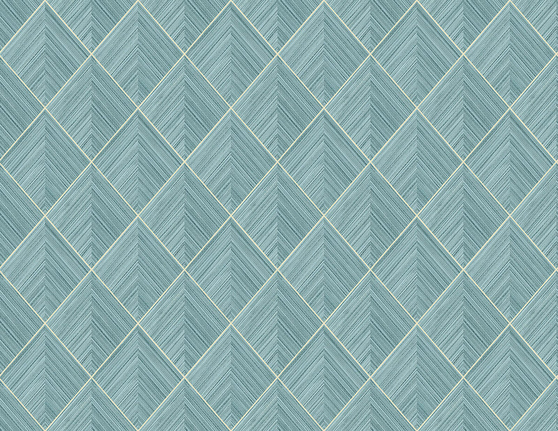 media image for 3D Pyramid Faux Grasscloth Wallpaper in Turquoise 289