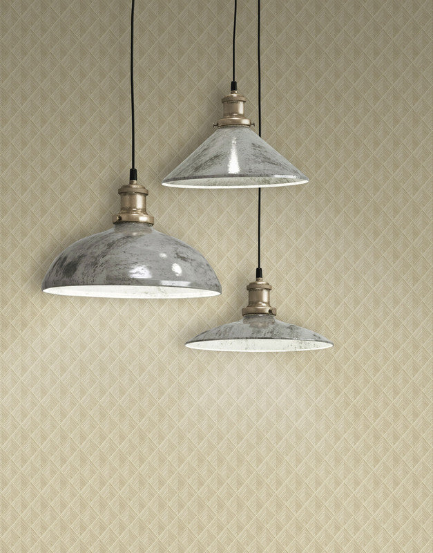 media image for 3D Pyramid Faux Grasscloth Wallpaper in Cream 229