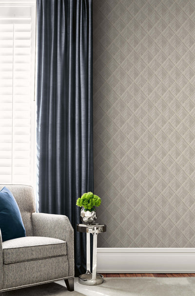 product image for 3D Pyramid Faux Grasscloth Wallpaper in Beige 36