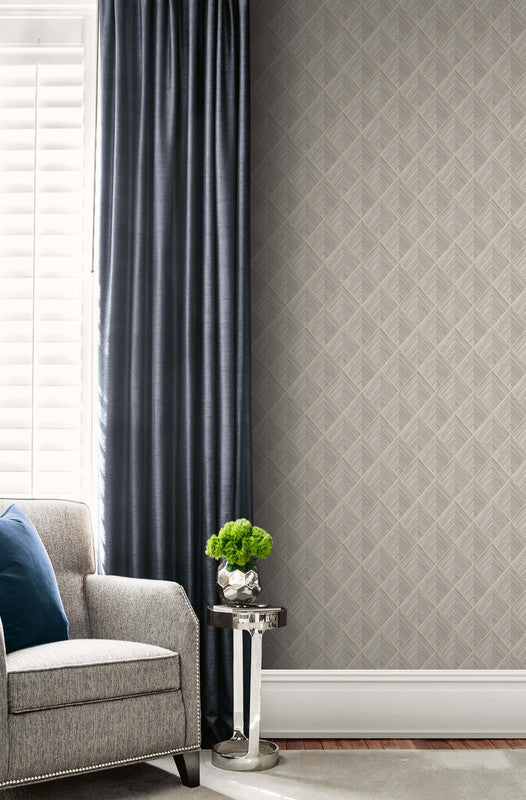 media image for 3D Pyramid Faux Grasscloth Wallpaper in Beige 274