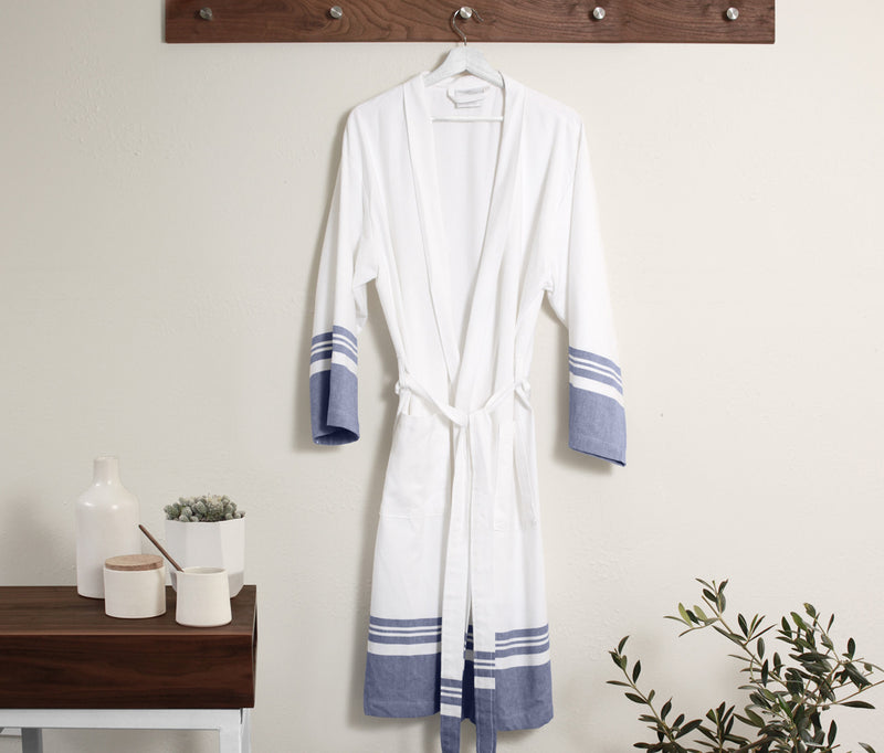 media image for Peshtemal Robe in Navy design by Turkish Towel Company 259