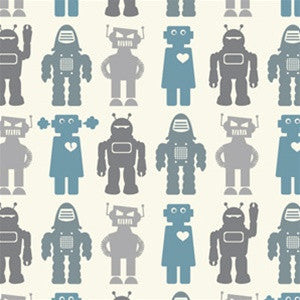 media image for Robots Wallpaper in Blue design by Aimee Wilder 297