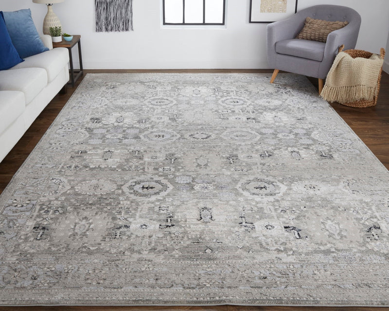 media image for Adana Distressed Ivory/Silver Gray Rug 6 223