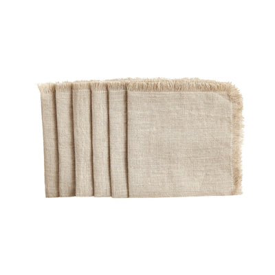 product image of natural cocktail solid linen napkins set of 6 design by sir madam 1 588