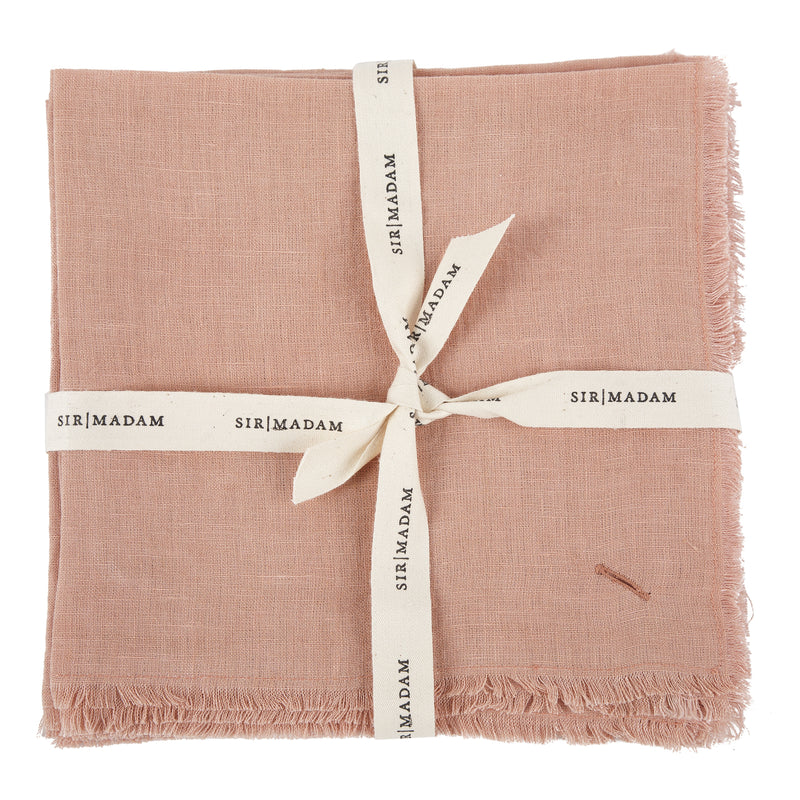 media image for solid linen napkin set of 4 in salmon design by sir madam 2 261