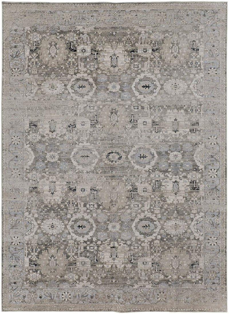 media image for Adana Distressed Ivory/Silver Gray Rug 1 221