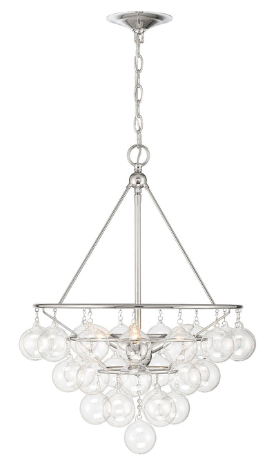 product image for Isla 3 Light Nickel And Glass Contemporary Chandelier By Lumanity 1 96