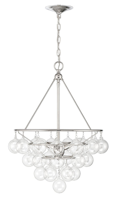 product image for Isla 3 Light Nickel And Glass Contemporary Chandelier By Lumanity 2 83
