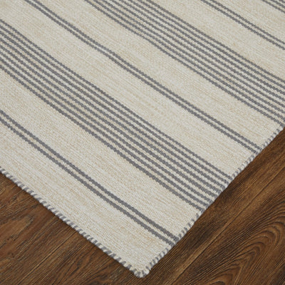 product image for Granberg Hand Woven Stripes Gray / Ivory Rug 4 74