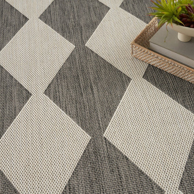 product image for Positano Indoor Outdoor Charcoal Geometric Rug By Nourison Nsn 099446937964 7 79