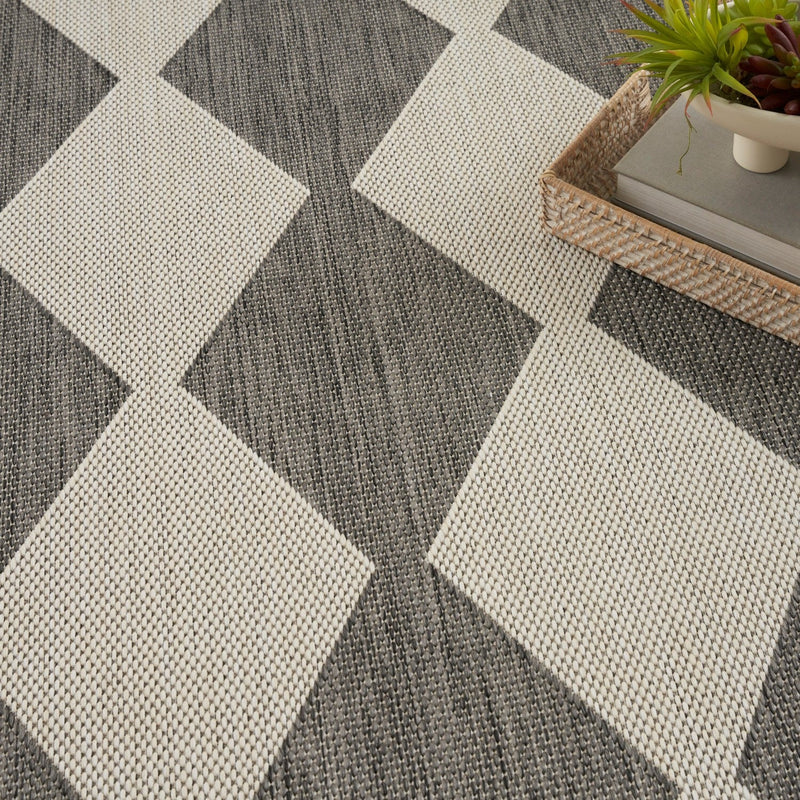 media image for Positano Indoor Outdoor Charcoal Geometric Rug By Nourison Nsn 099446937964 7 276